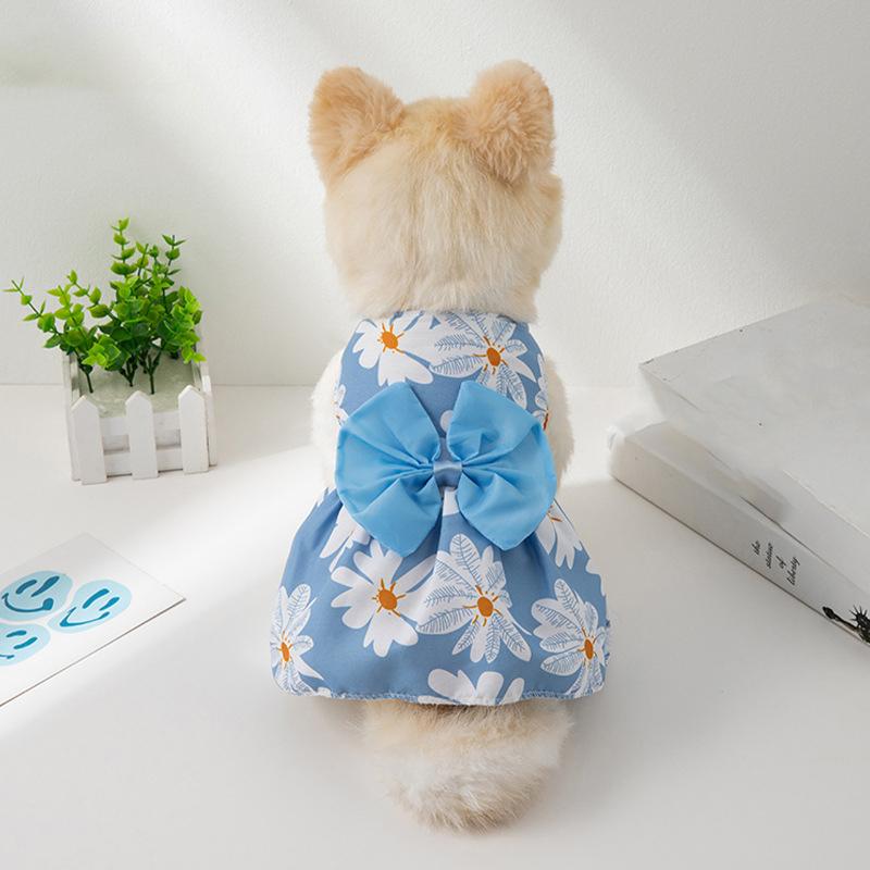 Spring Summer Autumn Dog Princess Dress Kitten Pet Skirt Cute Dog Dress Bow Lace Small Medium Puppy Poodle Chihuahua