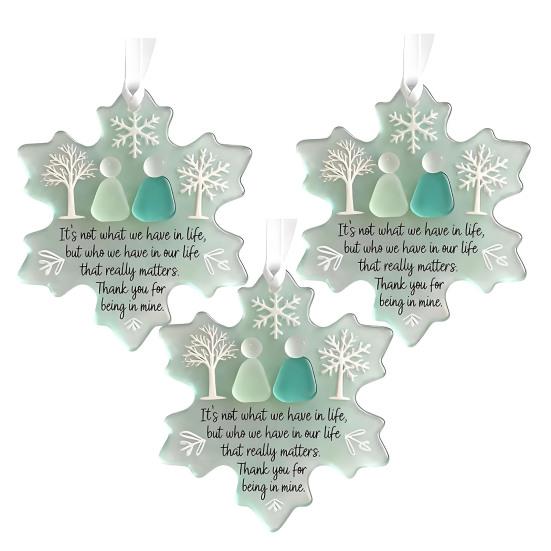 Украшение из морского стекла в форме снежинки Ручная работа Искусство из морского стекла Памятный сувенир о дружбе