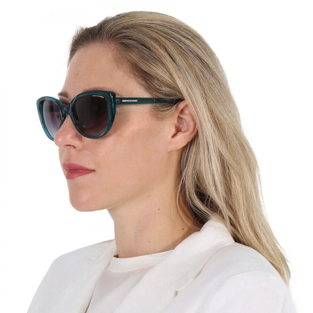 Armani Exchange Серые градиентные женские солнцезащитные очки кошачий глаз Ax4111su 82908g 54