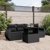 VidaXL Garden Lounge Set 5 Pcs with Cushions Black Wicker 3268355