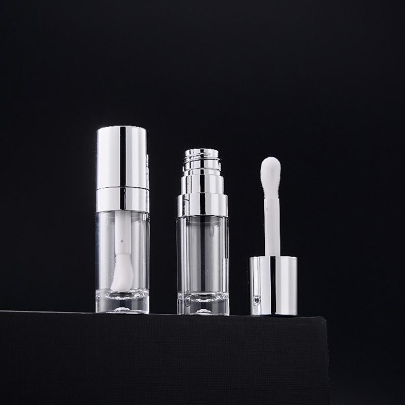 1Pcs Empty Portable 10Ml Lip Gloss Tube Plastic Lip Glaze Tubes Coarse Bristle Brush Full Clear Transparent Container
