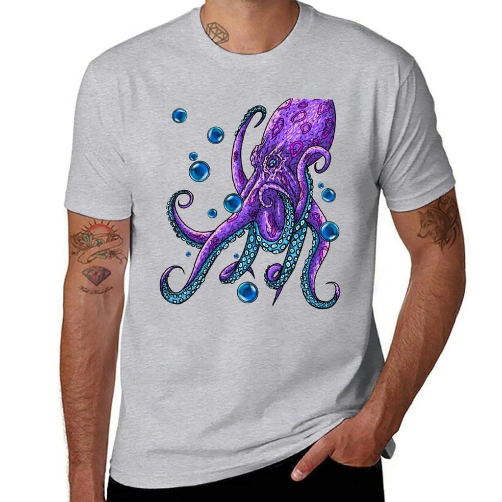 Cool funny deep-sea juicy octopus T-Shirt vintage anime shirt vintage clothes vintage t shirts street wear t shirts for men pack