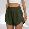 Женские спортивные шорты с высокой посадкой для бега, однотонные, с карманом на молнии, шорты для тренировок