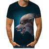 Summer Trend Fox Wolf Men's T-shirt 3D Digital Print Round Neck Loose Casual Short Sleeved Shirt T-Shirts Men’s