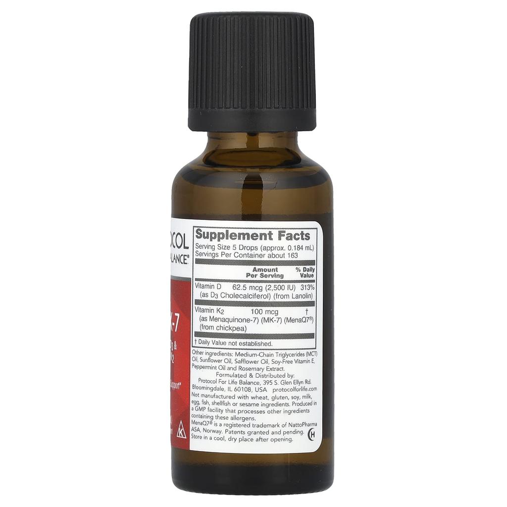 Жидкий D3 и Mk-7, 30 мл (1 жидкая унция)