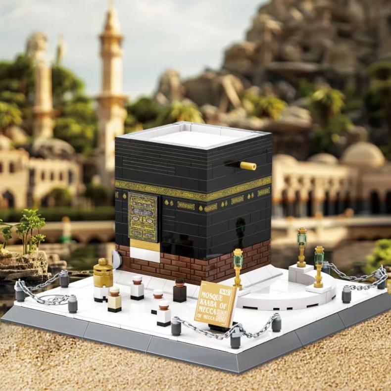 Non-Toxic 446Pcs World Architecture Model Building Blocks Mecca Mosque Kaaba Toy Educational Assembly Block Toy Toys Gift For Adults