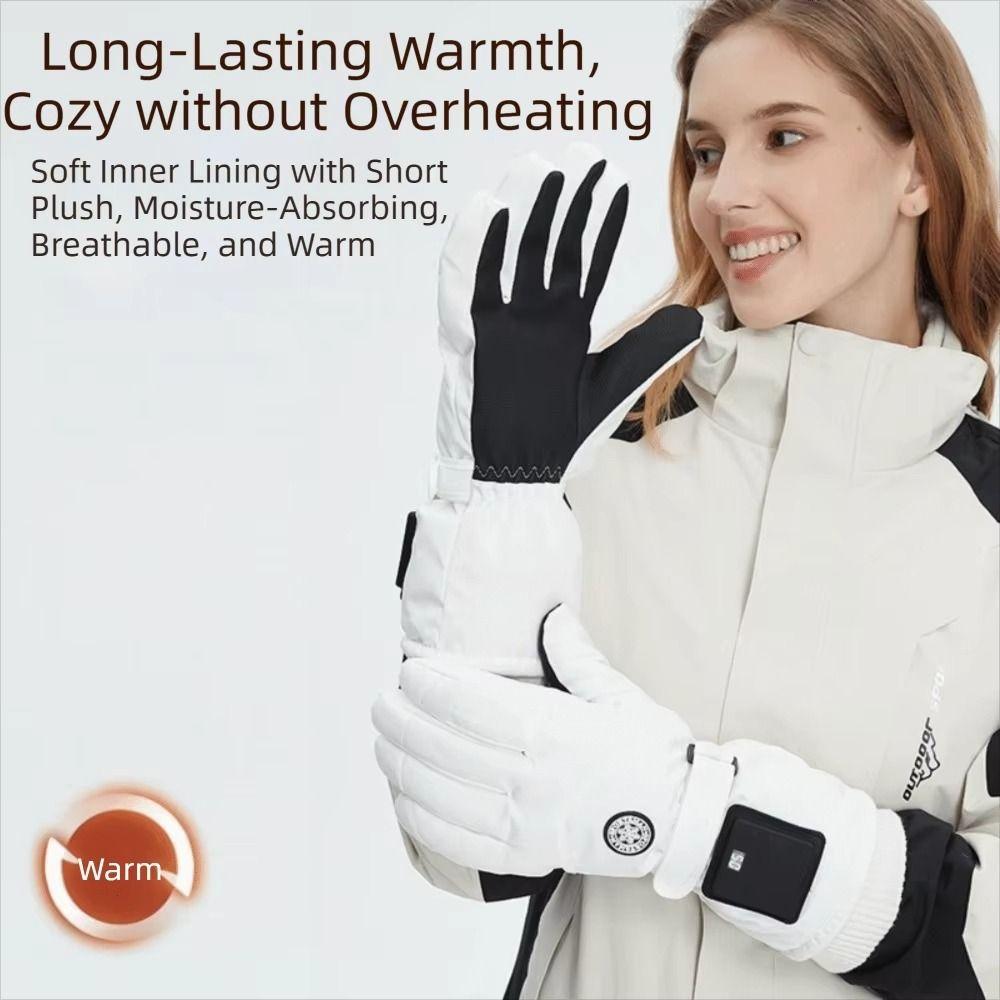 Waterproof Electric Heated Gloves Thickening And Velvet Heating Thermal Mitten Men Women