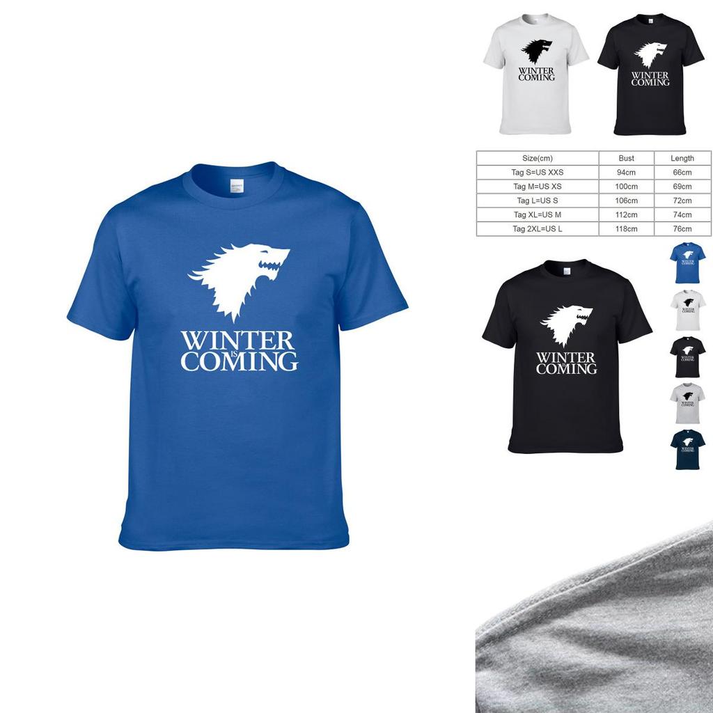 Игра престолов Ледяной волк Мужская Унисекс Повседневная футболка с коротким рукавом на все сезоны