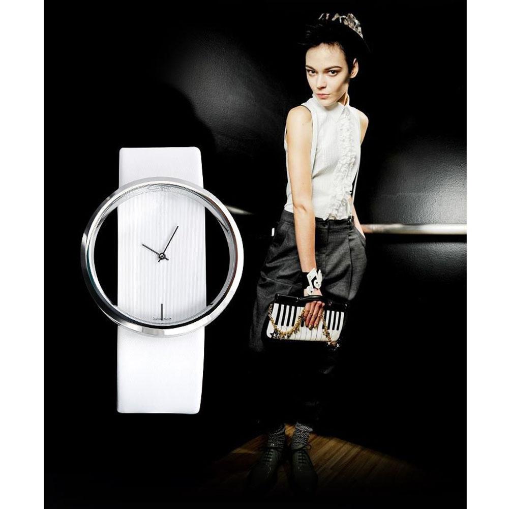 Watch Dial Big Women Transparent Hollow Skeleton Simple Wristwatch