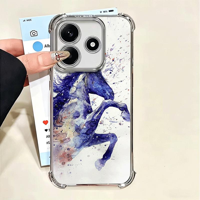 Масляная живопись Лошадь Покрытие Чехол для телефона Для Xiaomi Poco X5 X6 X7 X8 Pro Max F8 Ultra F7 M8 M7 M5S Redmi 15C 15 14C 13C 13 X3 12C F