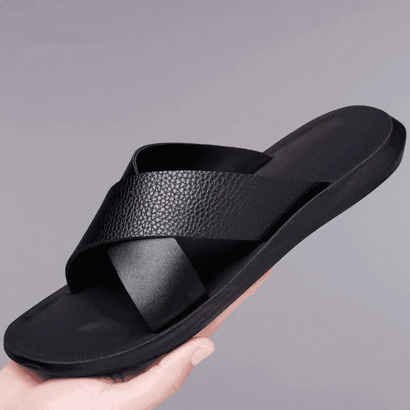 Трендовые повседневные крутые шлепанцы мужская мода уличная обувь пляжная обувь популярные шлепанцы нескользящая обувь