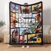 1 шт. Мягкое фланелевое одеяло Grand Theft Auto с дизайнерским принтом. Уютное одеяло для всех сезонов, идеально подходит для дивана, кровати, офиса