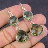 Green Amethyst Gemstone Handmade 925 Sterling Silver Jewelry Earring 2.21" Z7q22