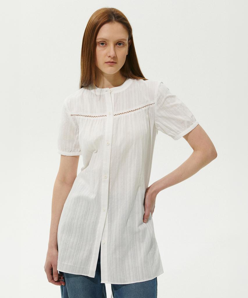 PLAC WOMEN Lace-Point Long Blouse 2 Colors