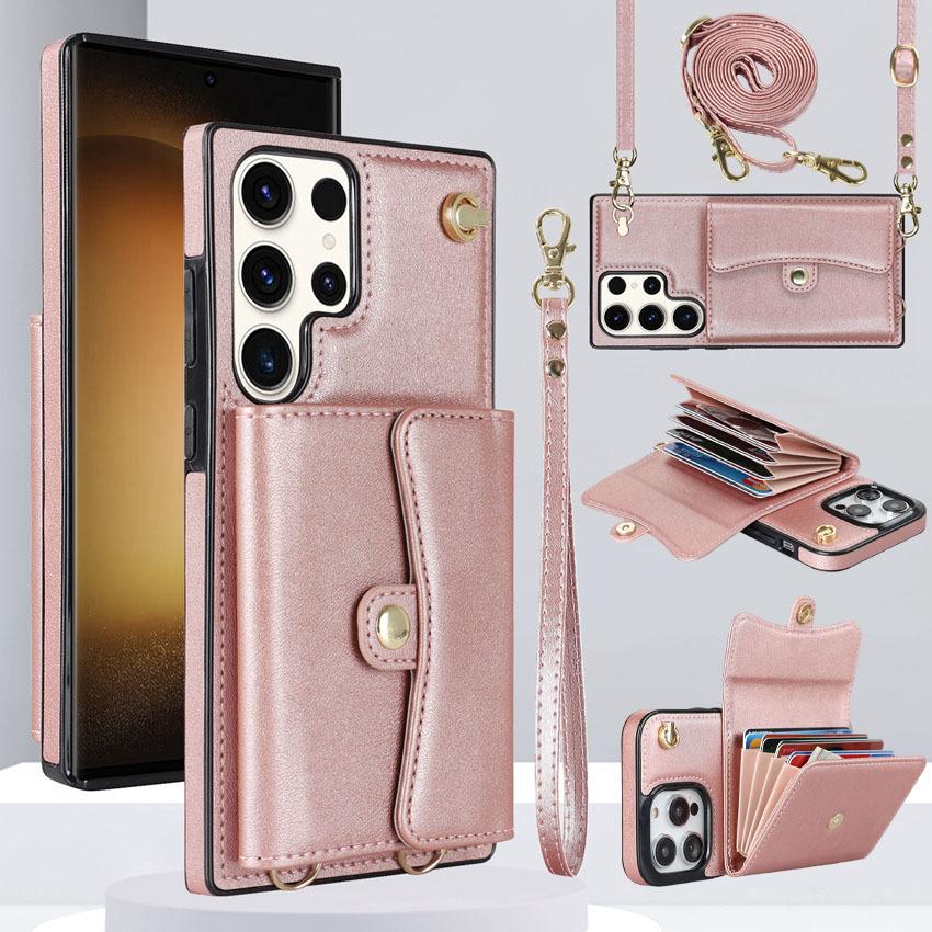 Кожаный чехол-кошелек с органными картами для Samsung Galaxy A12 A13 A52 A52s A53 A73 A51 A71 A14 A54 A20 A50 A70 5g 4g, длинный ремешок