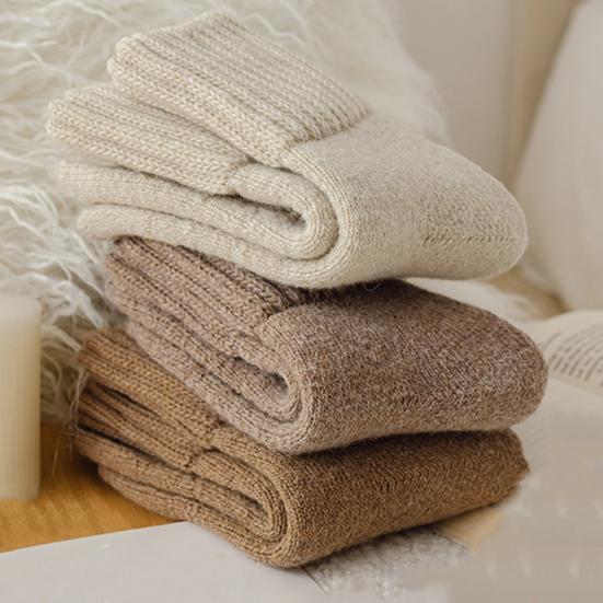 Унисекс Зимние Носки Теплые Утолщенные Носки до Щиколотки В рубчик Эластичные Повседневные Термоноски