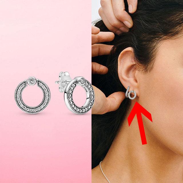 Новые корейские серьги-гвоздики из серебра 925 пробы круглые для женщин с кристаллами циркония свадебные помолвочные оригинальные серебряные 925 пробы ювелирные изделия подарок