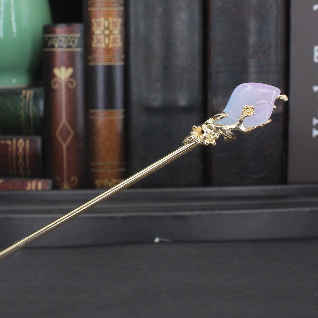 Vintage Metal Flower Hairpin For Women Antique Hair Stick For Girl Hair Clip Costume Chinese Hanfu Hair Accessories Bun Maker