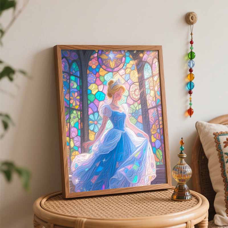 Disney Масляная живопись ручная роспись раскрашивание живопись ручной работы DIY украшение дома подарок принцесса витраж