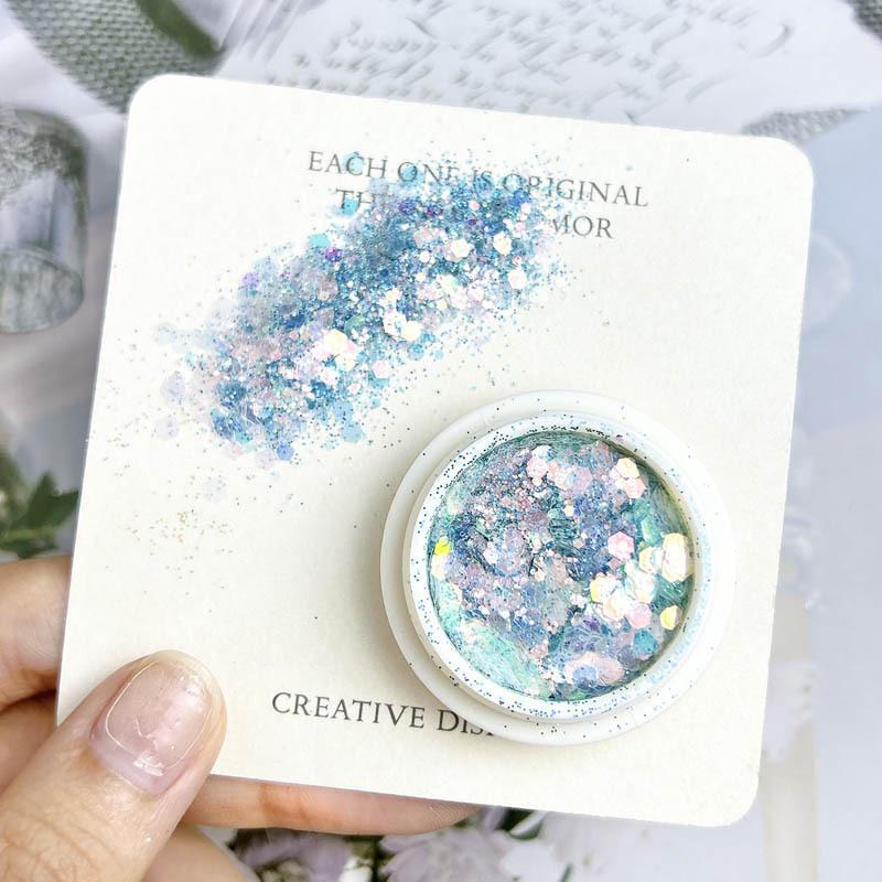 Блестки для дизайна ногтей Fairy Eyes - Сетчатый красный градиентный глиттер - Корейские крупные блестки - Макияж глаз - Дизайн ногтей