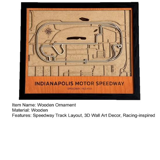 Компоновка трассы Motor Speedway 3D из дерева, орнамент для трассы Indianapolis Speedway, настенное искусство для домашнего офиса, любителей гонок
