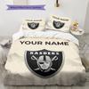Custom Name,Las Vegas Raiders Pattern Bedding Home Decoration Birthday Gift ( 1 duvet cover + 2 pillowcase, without core),fan merchandise.