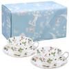 Официальный свадебный подарок Wedgwood Wild Strawberry Пара чайных чашек с блюдцами Свадебный подарок для невесты и Официально импортированная упаковка & (Пион) 200 мл,