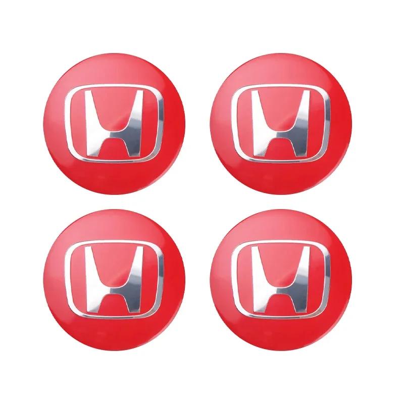 4PCS 56mm Car Badge Hub Cap Sticker Wheel Center Cover Decal Decoration For Honda Mugen TypeR Civic Accord Fit Jazz FIT HRV XRV