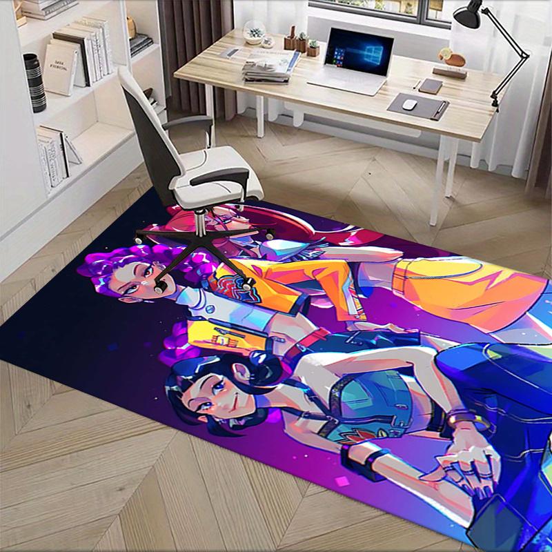 K-pop Anime Character Chair Mat: Colorful Decor for Home Office, Living Room, Bedroom - Perfect Gift with Vibrant Prints.1229a