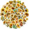 50 Подсолнух Подсолнух Наклейки Детская Канцелярская Коробка Украшение Пасторальный Стиль Креативное Украшение Наклейки Подсолнух