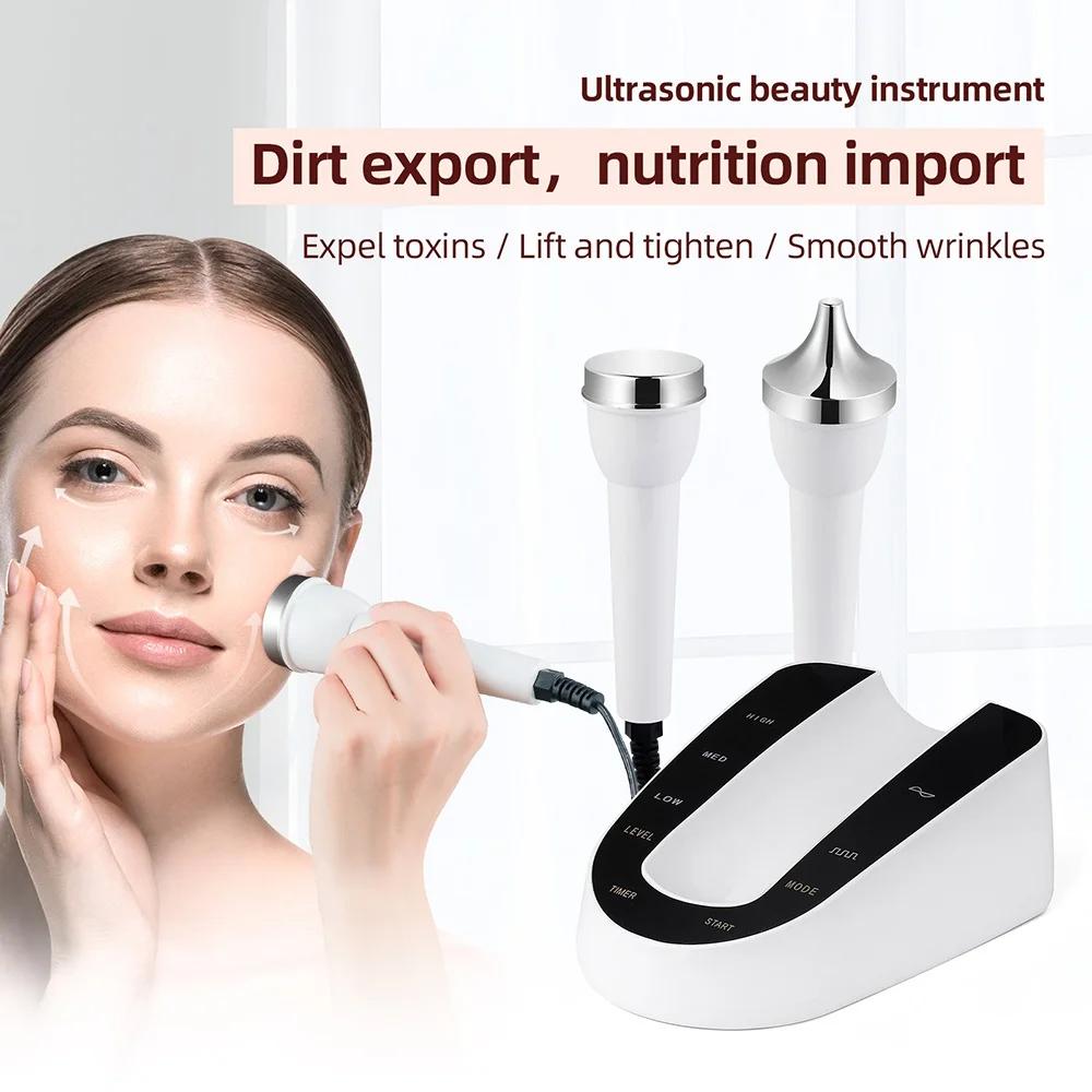Ultrasound Skin Care Beauty Machine, High-Frequency Ultrasonic Face & Eye Massager for Women, Anti-Aging Skin Tightening Home SPA Device