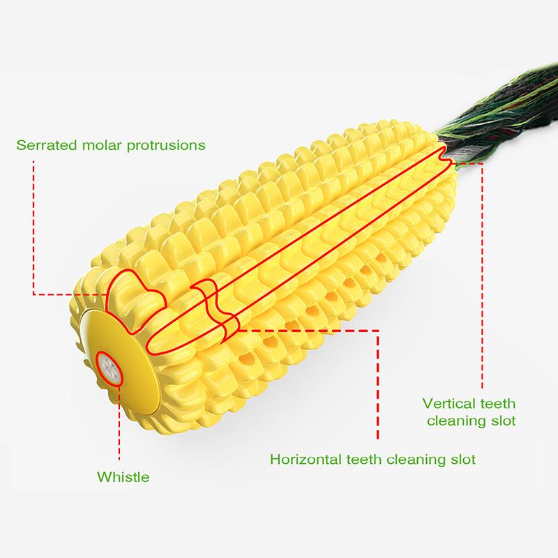 Big Dog Squeaky Corn Toy For Large Dogs Interactive Teeth Cleaning Bite Resistant Training Ropes Chew Toys Labrador Pet Supplies