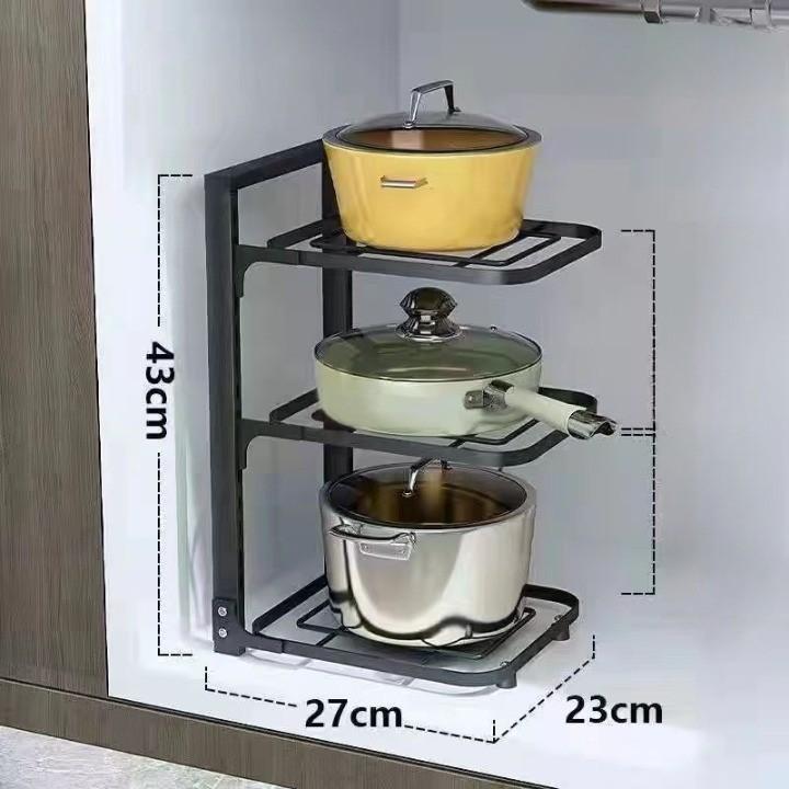 Полка для кастрюль Многослойная полка для хранения кастрюль Кухонная полка из нержавеющей стали Раковина Стойка для хранения кастрюль и сковородок Многослойная бытовая полка для хранения кухонного пространства Экономия места