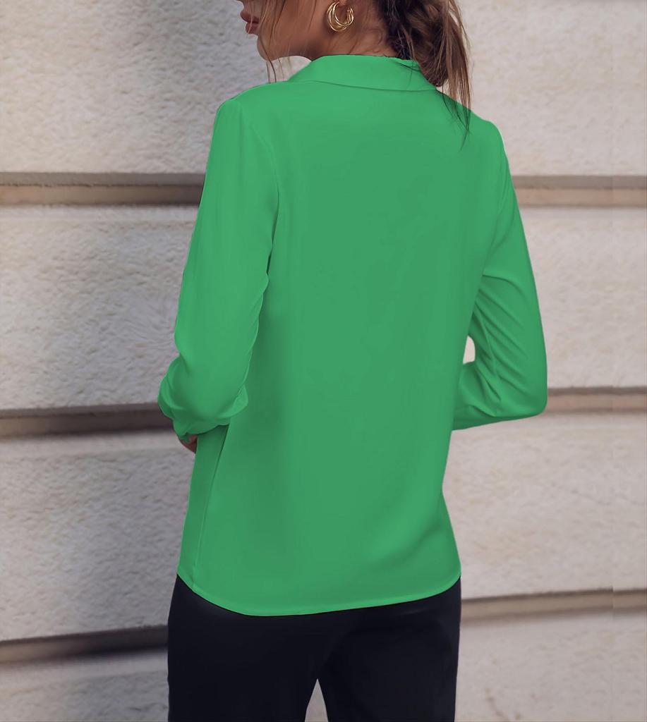 Универсальная женская рубашка с V-образным вырезом и длинным рукавом, европейско-американский стиль, для трансграничной торговли