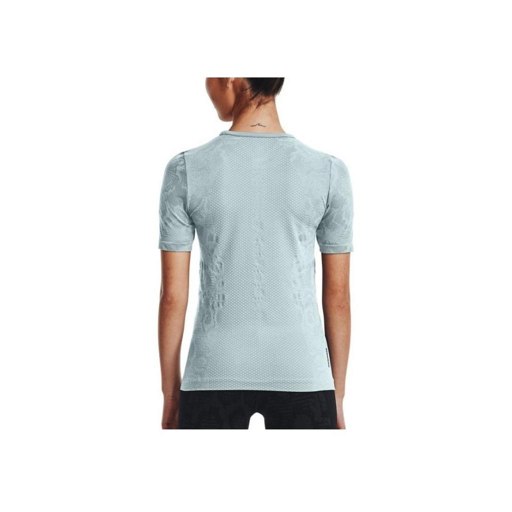 Under Armour Футболка Ua Rush Solid Logo с круглым вырезом и коротким рукавом, женская, синяя 1365716-478