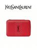 Красная лакированная косметичка - блестящий квадратный косметический кейс, модная коробка для хранения. YSL-ПОДАРОК-65