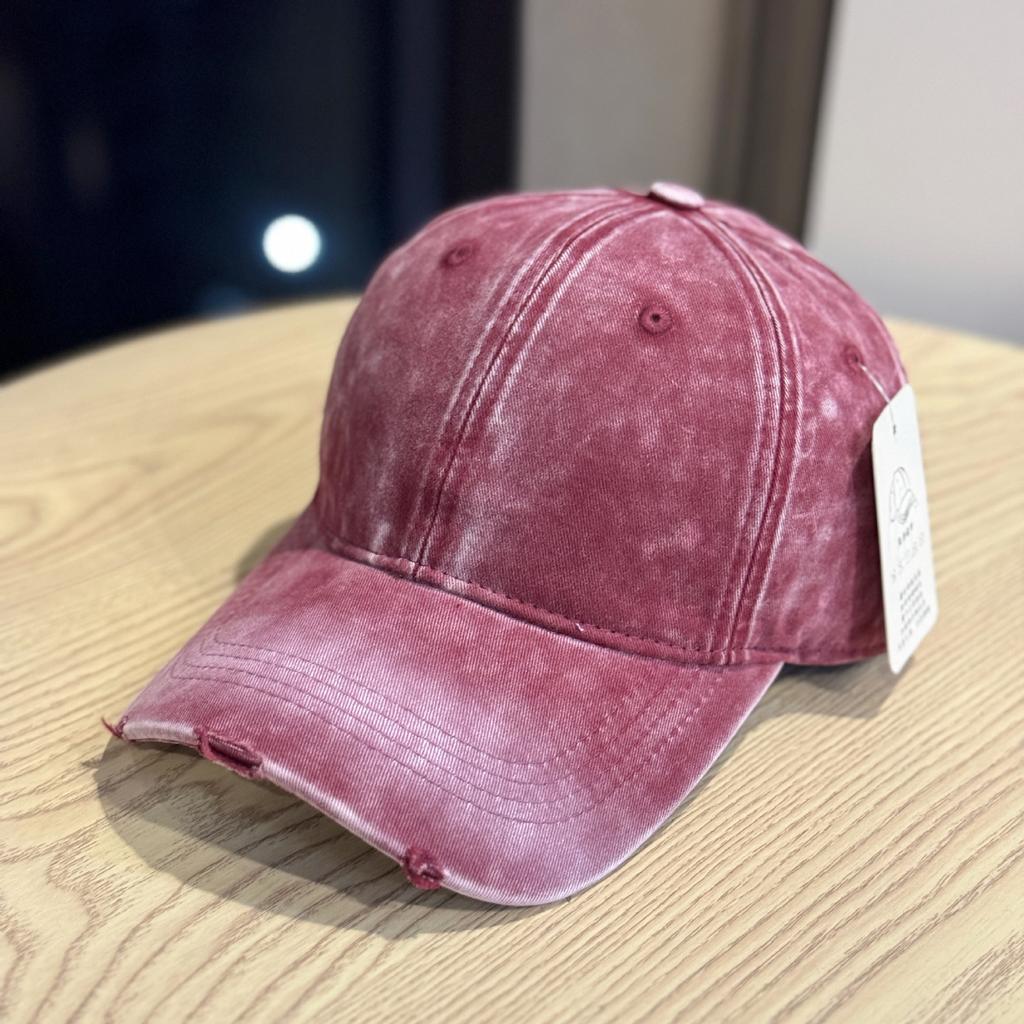 Autumn Personalized Frayed Soft Top Baseball Hat for Men and Women New Versatile Large Head Circumference Showing Face Small Gradient Peaked Hat Trend