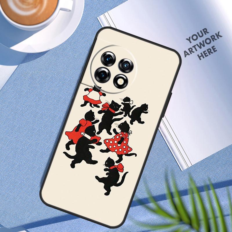 Черный Кошачий Мордочка Китти Чехол Для OnePlus Nord CE 5 2 3 4 Lite N20 N30 OnePlus 15 13 12 11 9 10 Pro 13R 10T 13T Обложка