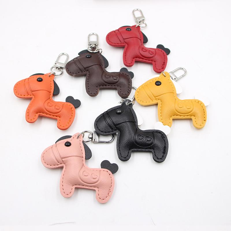 Creative Pony Bag Pendant New Design Keychain Pendant Stylish Embossed Contrasting 3d Pendant High-quality Leather New Year Gift