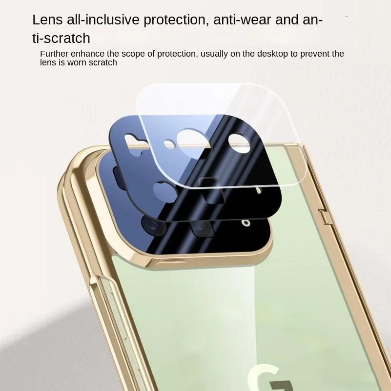 Transparent Screen Tempered Glass Protector Case For Google Pixel 10 Pro Fold All-inclusive Spring Hinged Cover