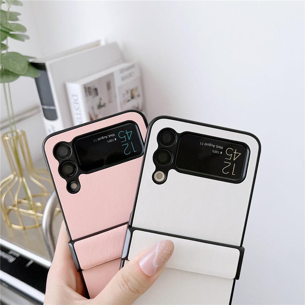 Ультратонкий кожаный чехол-книжка для Samsung Galaxy Z Flip 6 Flip 5 Flip 4 3 Противоударный чехол Fundas