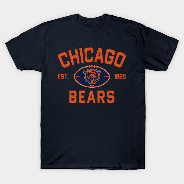 Asian Size Men Black Print T-shirt Chicago Bears Fan M9235 No-Cut Heat Transfer Print Cotton Tshirt
