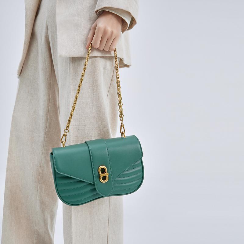 Charles & Keith Metal Buckle Chain Versatile PU Fabric Small CK Bag Shoulder Bag Women bags CK2-80151129