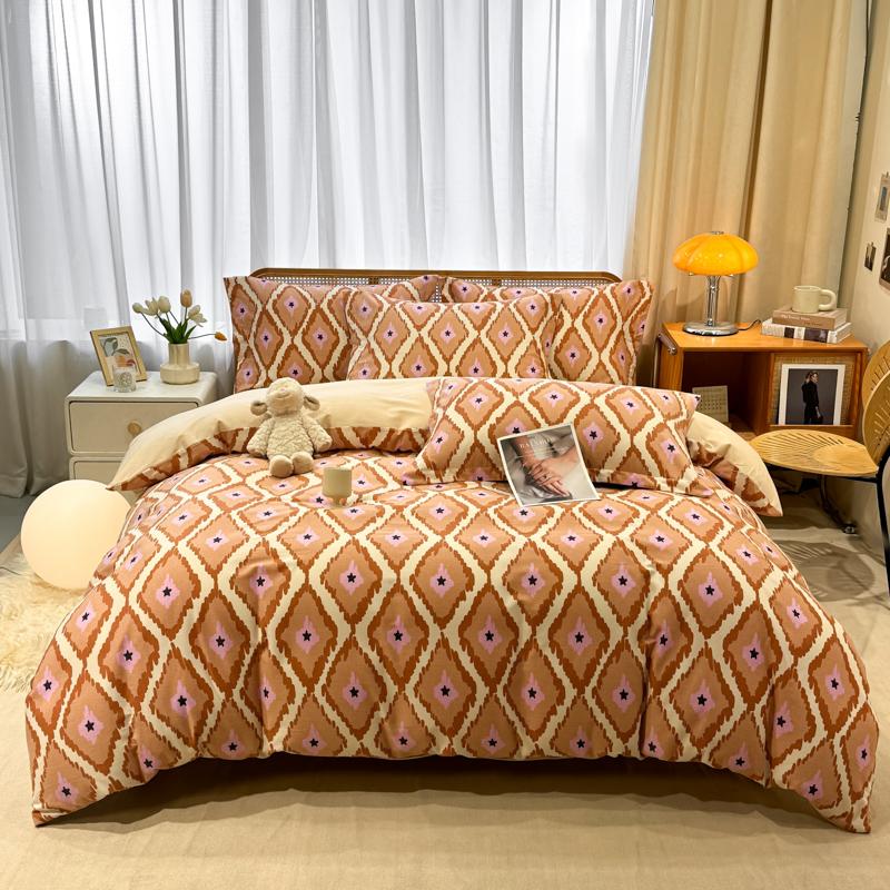 High Quality 100% Cotton Duvet Cover Set Modern Striped Printed Bedding Set Queen King Soft Quilt Cover Bed Sheet Pillow Cases