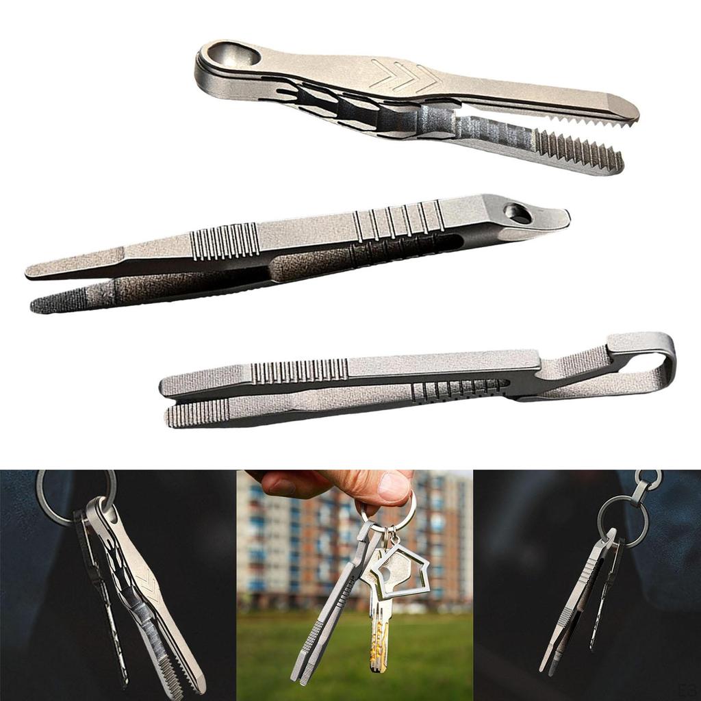 Пинцет из титанового сплава для бровей, брелок, многофункциональный, маленький, для выживания