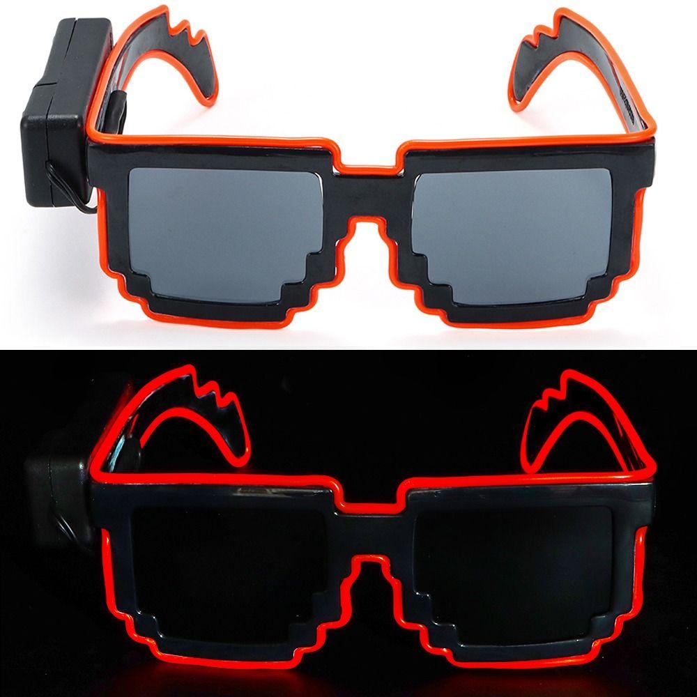 Крутые беспроводные мозаичные светодиодные очки Хэллоуин Рождество День рождения Смешные неоновые очки для рейва Светодиодные светящиеся очки Светятся в темноте