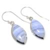 Серьги из стерлингового серебра 925 пробы с натуральным голубым кружевным агатом 1,50 дюйма T8R01