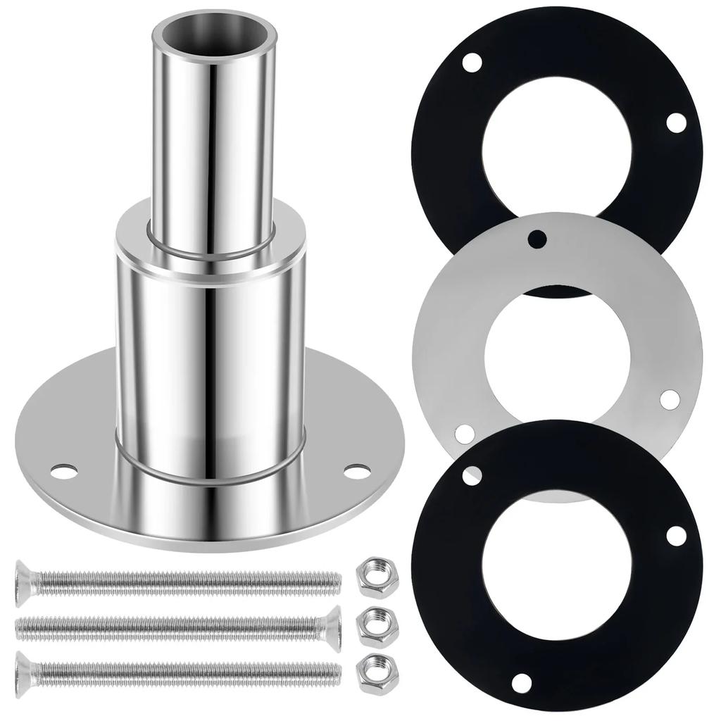 Straight Thru Hull Exhaust Skins Fitting for Marine Car 24mm Inner Diameter Tube Pipe 316 Stainless Steel Thru Hull Exhaust Skin