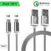 USB Type C Cable - Unspecified - Set of 2 - 1M - Silver - Compatible with Multiple Smartphones