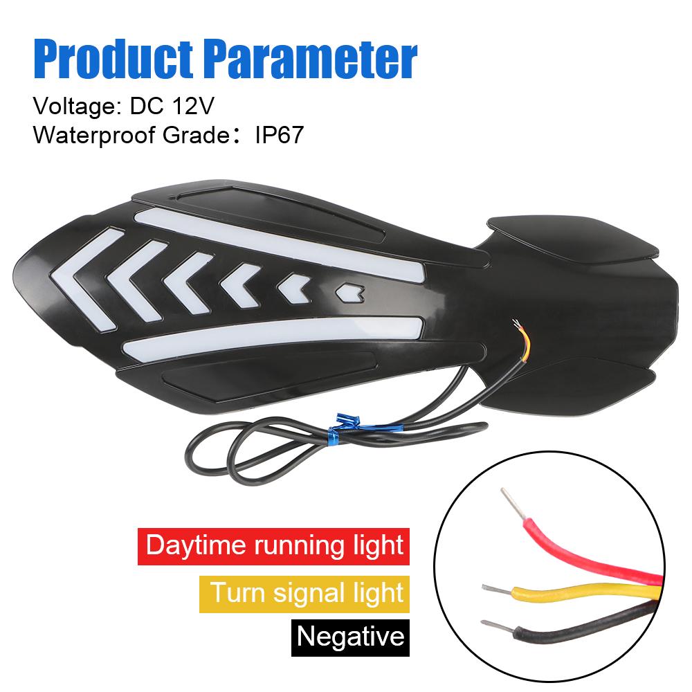 Защитный щиток со светодиодными бегущими указателями поворота 1 пара Мотоциклетные защиты рук Мотокросс Защита руля Водонепроницаемая Ветрозащитная